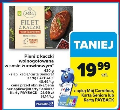 Pierś z kaczki wolno gotowana w sosie żurawinowym promocja w Carrefour Market