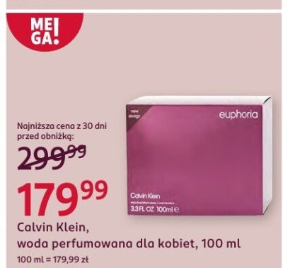 Woda perfumowana dla kobiet Calvin Klein Euphoria promocja