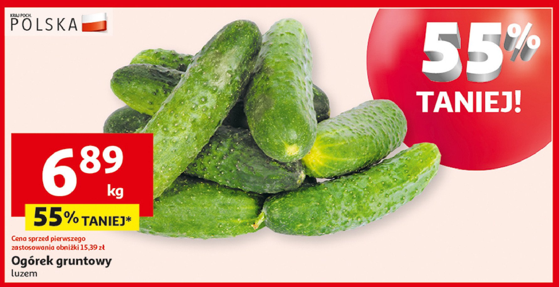 Ogórki gruntowe promocja w Auchan