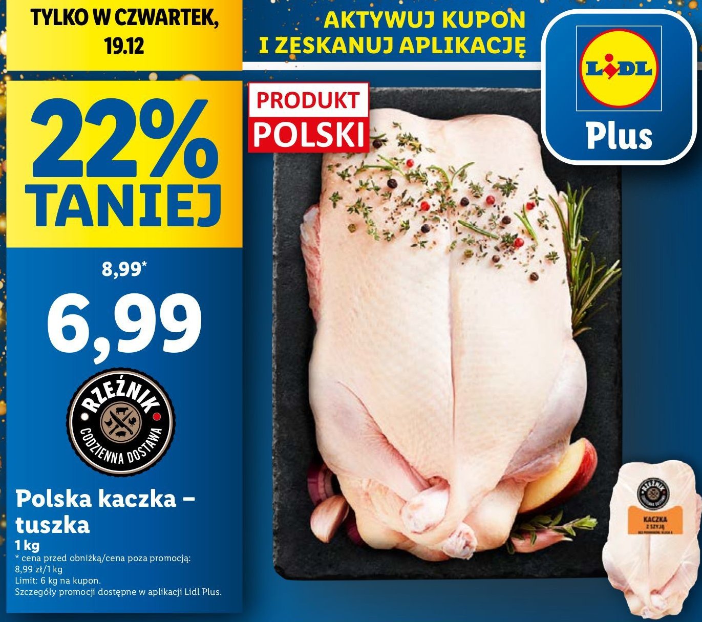 Kaczka tusza Rzeźnik codzienna dostawa promocja w Lidl