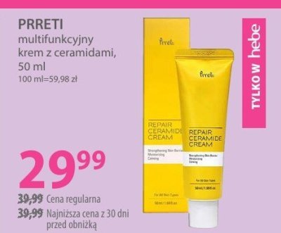 Krem PRRETI multifunkcyjny krem z ceramidami promocja w Hebe
