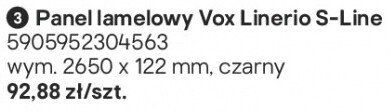 Panel lamelowy Vox Linerio S-Line czarny promocja w Castorama