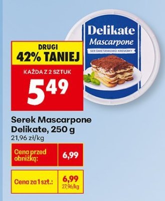 Serek Mascarpone Delikate, 250 g promocja w Biedronka