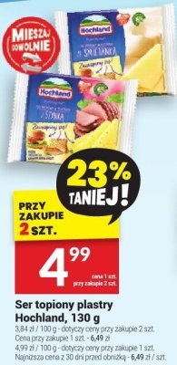 Ser topiony plastry Hochland, 130 g promocja w Twój Market