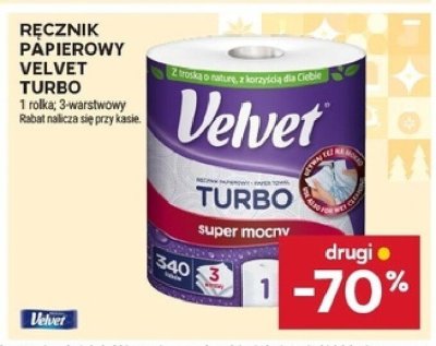 Ręcznik papierowy Velvet Turbo 1 rolka, 3-warstwowy promocja w Stokrotka