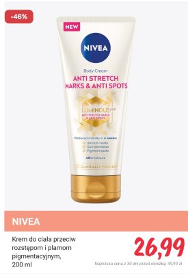 Krem do ciała NIVEA przeciw rozstępom i plamom pigmentacyjnym promocja w Rossmann