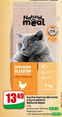 Karma sucha dla kotów z kurczakiem Natural Meal promocja w Dino