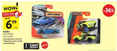 Autko MATCHBOX mix modeli promocja w Intermarche