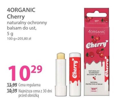 Balsam do ust 4ORGANIC Cherry promocja w Hebe