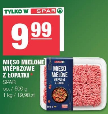 Mięso mielone wieprzowe z łopatki Spar promocja w SPAR