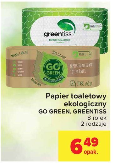 Papier toaletowy ekologiczny Go green(artykuły higieniczne) promocja