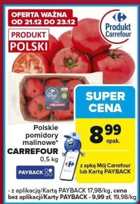 Polskie pomidory malinowe CARREFOUR 0,5 kg promocja w Carrefour Express