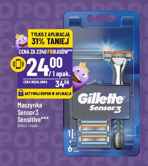 Maszynka do golenia + 6 wkładów Gillette sensor 3 promocja