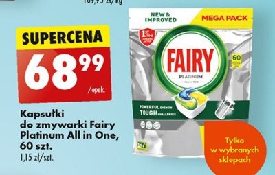 Tabletki do zmywarek Fairy Platinum Lemon promocja