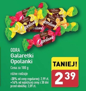 Galaretki w czekoladzie Odra opolanki promocja w Aldi