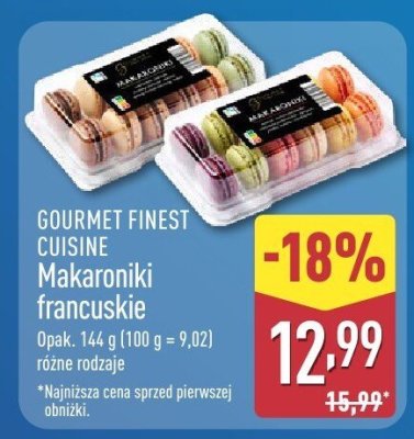 Makaroniki francuskie Gourmet Finest Cuisine różne rodzaje promocja w Aldi