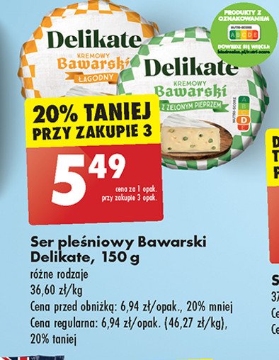 Ser bawarski pleśniowy kremowy łagodny Delikate promocja