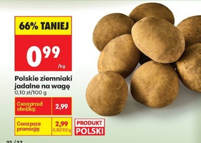 Polskie ziemniaki jadalne na wagę promocja w Biedronka
