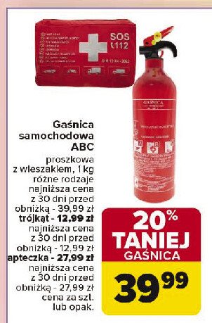 Trójkąt ostrzegawczy promocja w Carrefour