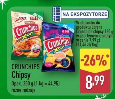Chipsy różne rodzaje promocja w Aldi