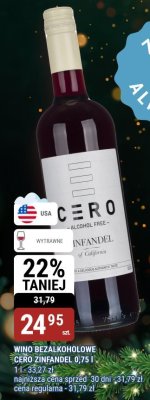 Wino bezalkoholowe Cero Zinfandel 0,75 l promocja w bi1
