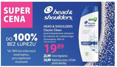 Szampon HEAD & SHOULDERS Classic Clean przeciwłupieżowy do włosów do codziennego stosowania promocja w Hebe