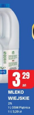 Mleko wiejskie 2% OSM Piątnica promocja w Chorten