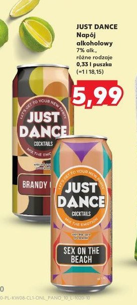 Napój brandy cola Just dance promocja w Kaufland