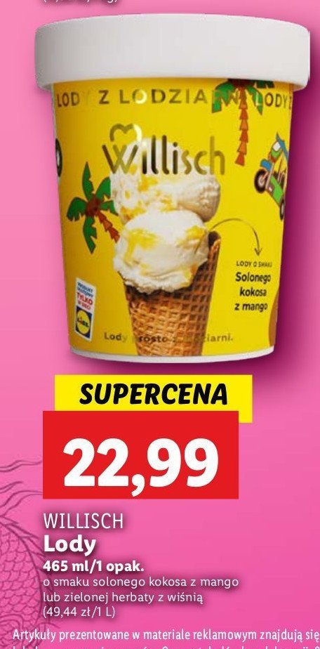 Lody solony kokos z mango Willisch promocja