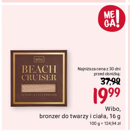 Perfumowany bronzer do twarzy i ciała nr 01 WIBO BEACH CRUISER promocja