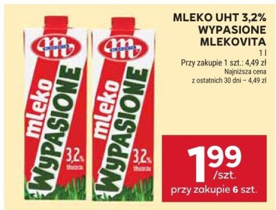 Mleko UHT 3,2% wypasione  promocja w Stokrotka