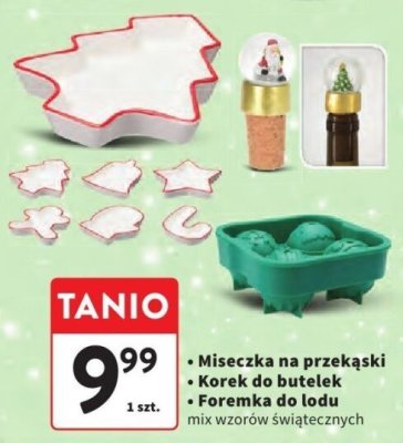 Miseczka na przekąski, Korek do butelek, Foremka do lodu mix wzorów świątecznych promocja w Intermarche