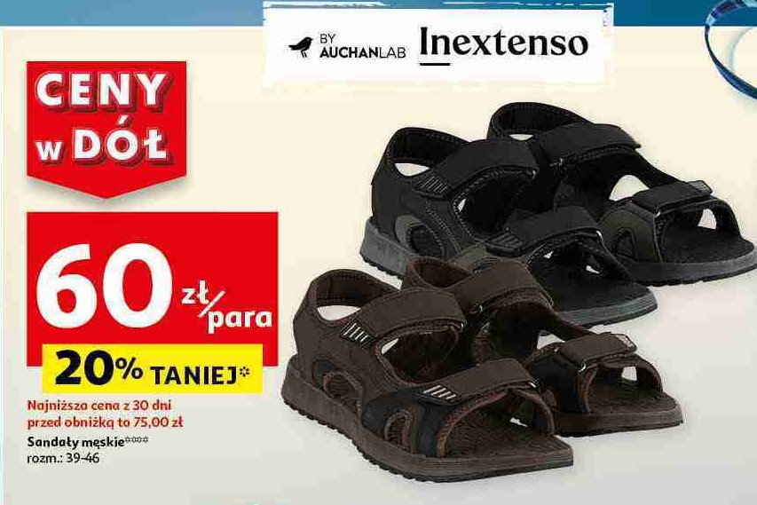 Sandały męskie 39-46 Auchan inextenso promocja