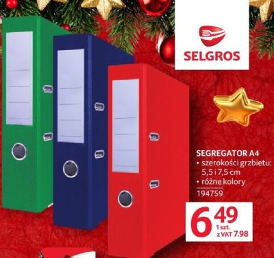 Segregator A4 promocja w Selgros