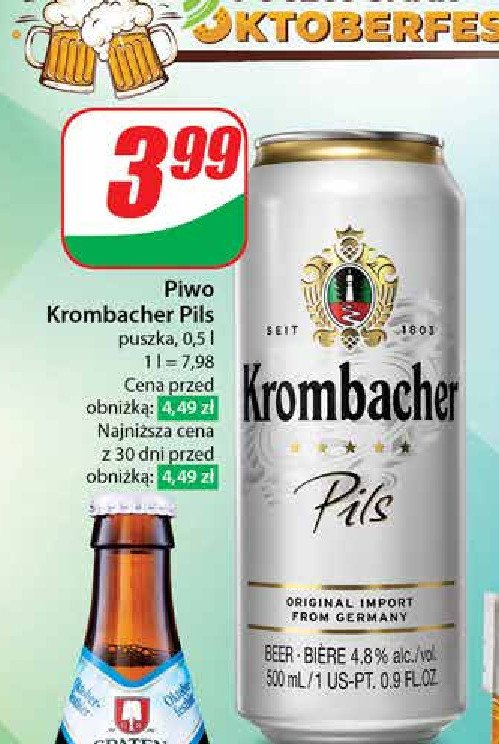 Piwo Krombacher pils promocja