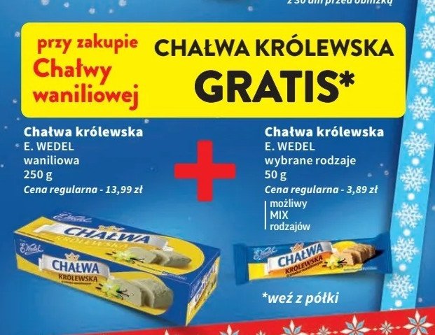 Chałwa waniliowa E. wedel królewska promocja