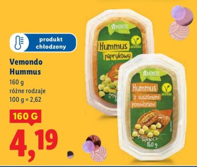 Hummus Vemondo Hummus różne rodzaje promocja w Lidl