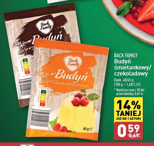 Budyń czekoladowy BACK FAMILY promocja