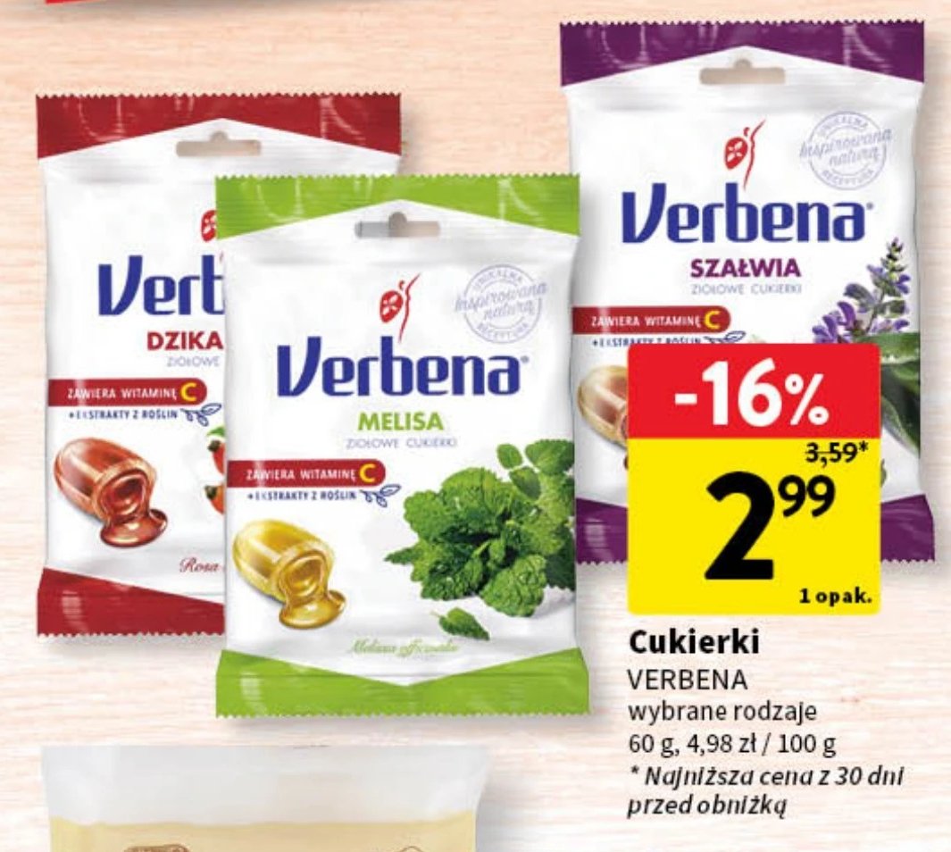 Cukierki melisa Verbena promocja w Intermarche