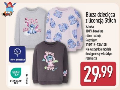 Bluza dziecięca z Licencją Stitch promocja w Aldi