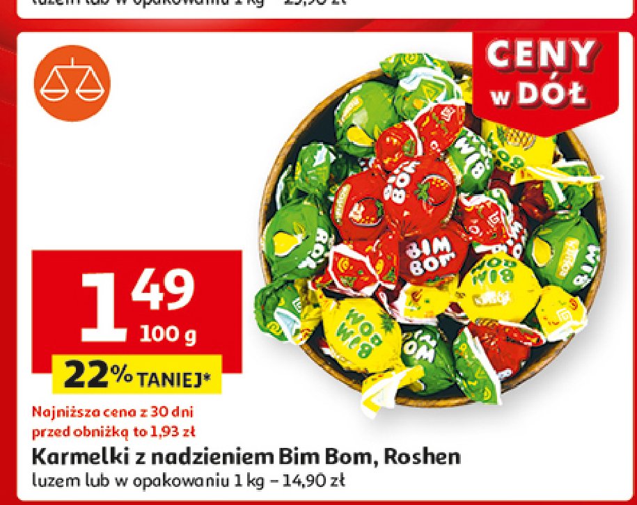 Cukierki bim-bom Roshen promocja w Auchan