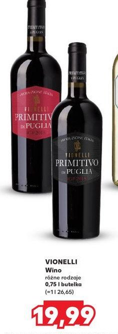 Wino Vionelli primitivo di puglia promocja