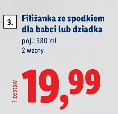 Filiżanka ze spodkiem dla dziadka promocja w Lidl