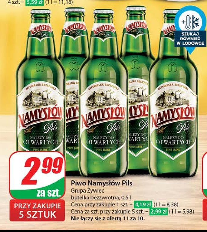 Piwo Namysłów pils promocja w Dino