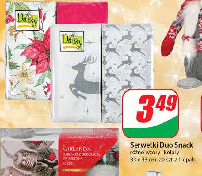 Serwetki świateczne Daisy serwetki promocja w Dino