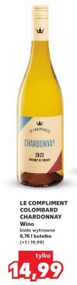 Wino LE COMPLIMENT COLOMBARD CHARDONNAY białe wytrawne 0,75 l promocja w Kaufland