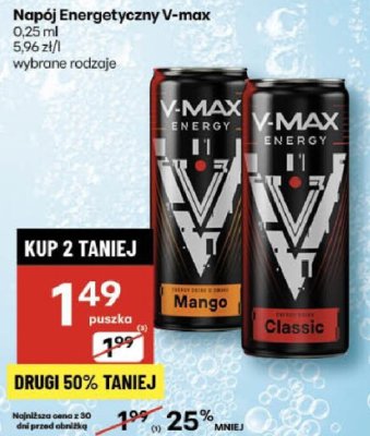 Napój Energetyczny V-max promocja w Delikatesy Centrum