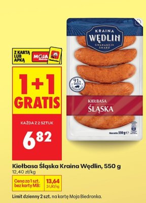 Kiełbasa Śląska Kraina Wędlin, 550 g promocja w Biedronka