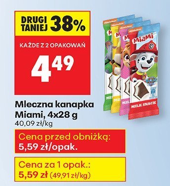 Mleczna kanapka Miami, 4x28 g promocja w Biedronka