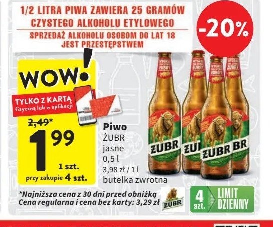 Piwo Żubr promocja w Intermarche